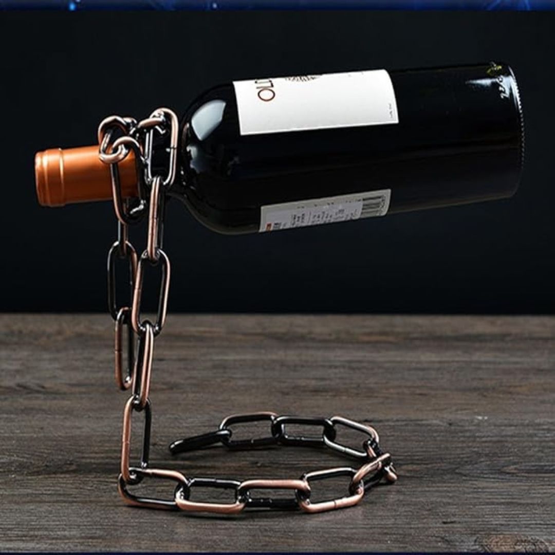 MagicLink: Floating Chain Wine Bottle Holder