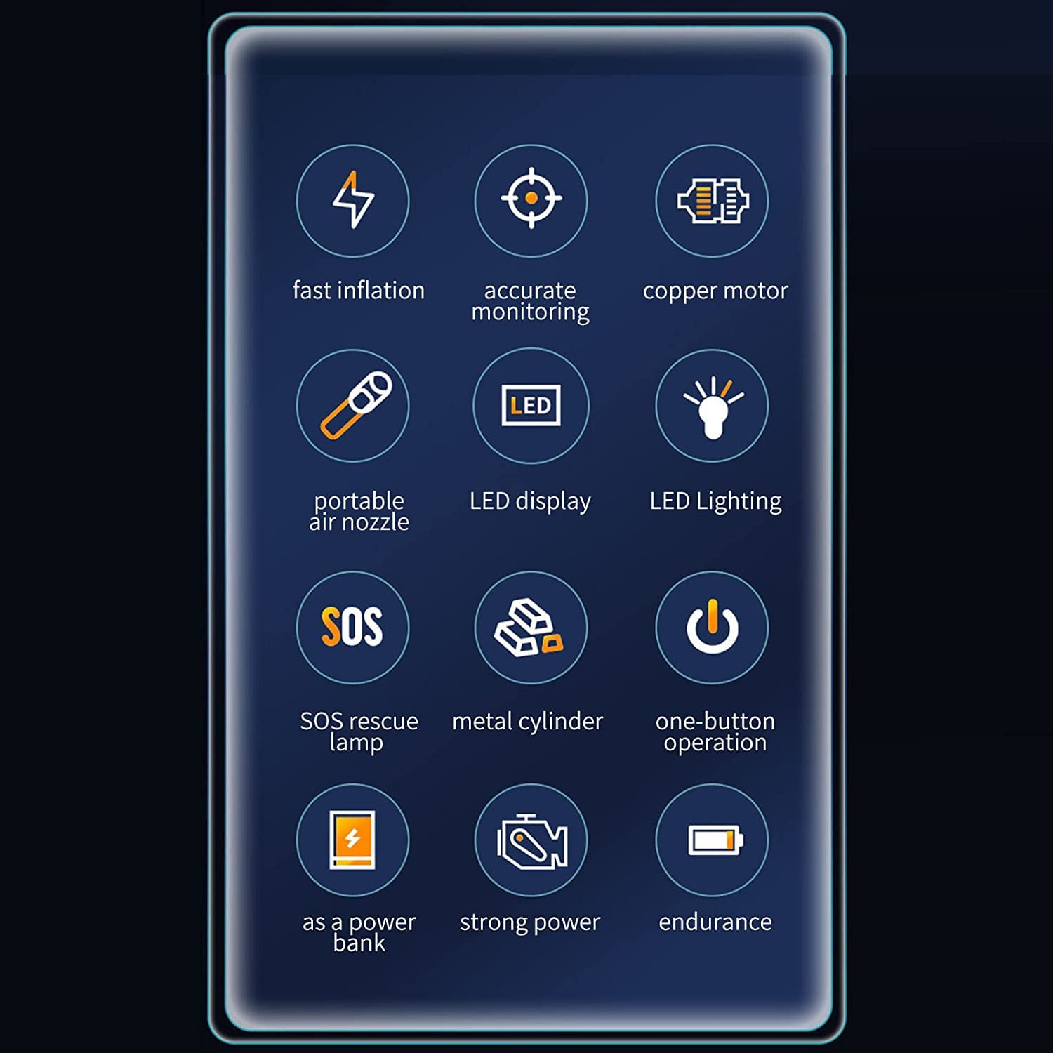 AirX: Portable Tire Inflator, Power Bank, and Flashlight (8000mAh, LED, Digital Gauge)